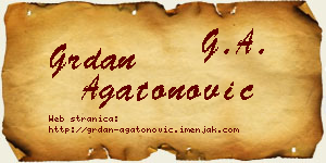 Grdan Agatonović vizit kartica